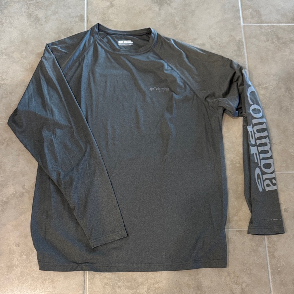 Columbia PFG Men's Dark Gray Long Sleeve Tee SZ L